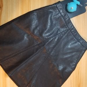 Black leather skirt